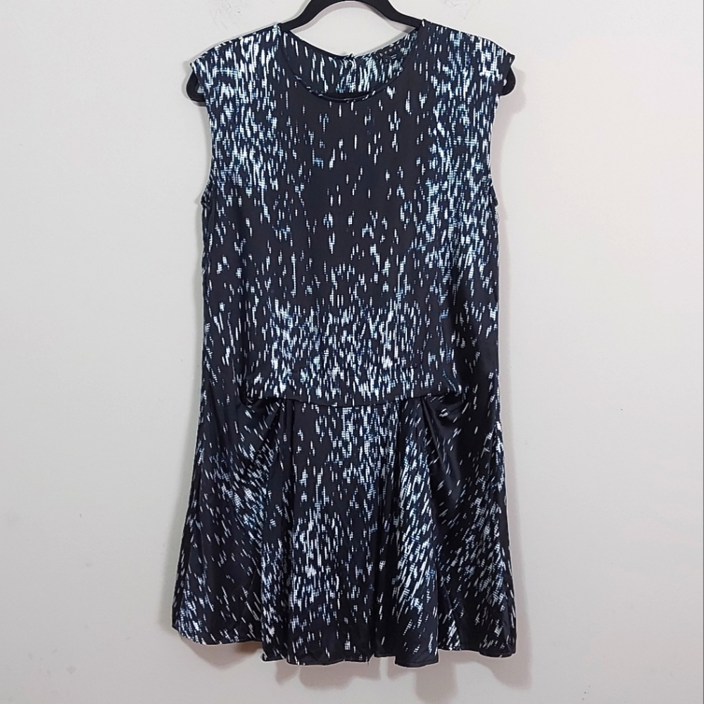 Theory Black and White Patterned Dress